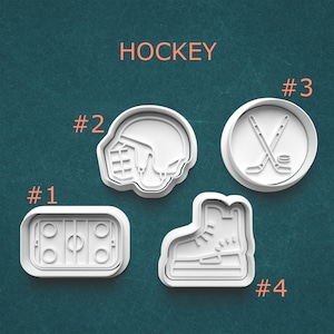 Ice Hockey Cookie Cutters ~ Sports Cookie Cutters ~ Hockey Stick ~ Ice Skate ~ Hockey Helmet ~ Hockey Rink ~ Polymer Clay Cutters ~ Clay Art