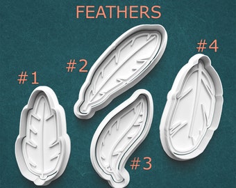 Feather Cookie Cutters ~ Bohemian Decor ~ Boho Crafts ~ Outdoors ~ Nature ~ Gifts for Bird Watchers ~ Gifts for Bird Owners ~ Clay Cutters