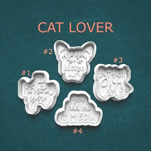 Cat Lover Cookie Cutter Set – Funny Cat Sayings for Cookies, Fondant, and Crafts | Purr-fect Gift for Cat Moms, Bakers, & Craft Lovers