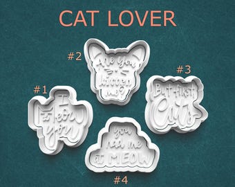 Cat Lover Cookie Cutter Set – Funny Cat Sayings for Cookies, Fondant, and Crafts | Purr-fect Gift for Cat Moms, Bakers, & Craft Lovers