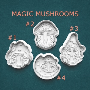 Mystical Mushroom Cookie Cutter ~ Fantasy Mushroom Clay Press ~ Magic Mushroom Fondant Cutter ~ Toadstool Clay Stamp ~ Mystic Mushrooms