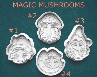 Mystical Mushroom Cookie Cutter ~ Fantasy Mushroom Clay Press ~ Magic Mushroom Fondant Cutter ~ Toadstool Clay Stamp ~ Mystic Mushrooms