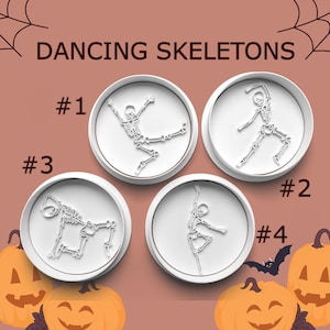 Dancing Skeletons ~ Funny Halloween Cutters ~ Cute Cookie Cutters ~ Halloween Party Favors ~ Halloween Decorations ~ Keychains ~ Pins Bild 1