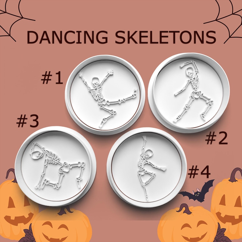 Dancing Skeletons ~ Funny Halloween Cutters ~ Cute Cookie Cutters ~ Halloween Party Favors ~ Halloween Decorations ~ Keychains ~ Pins Bild 1