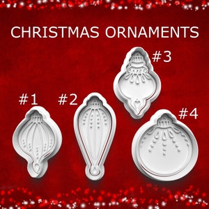 Christmas Ornament Cookie Cutters ~ Christmas Baubles ~ Polymer Clay Cutters ~ Christmas Decorations ~ Clay Craft Supplies ~ Kitchen Gifts