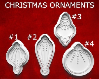 Christmas Ornament Cookie Cutters ~ Christmas Baubles ~ Polymer Clay Cutters ~ Christmas Decorations ~ Clay Craft Supplies ~ Kitchen Gifts
