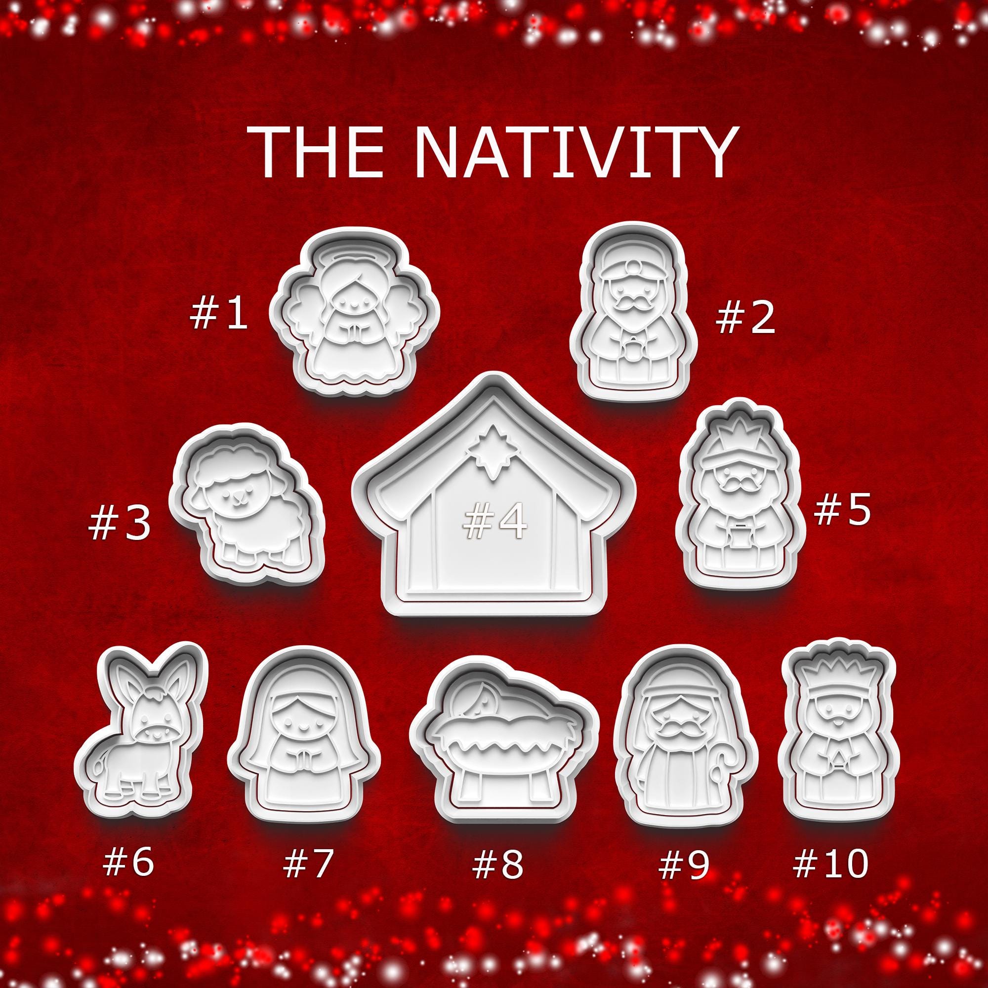 Nativity Scene Cookie Cutter Set – Angel, Mary, Joseph, Baby Jesus, Three Wise Men | 3D Printed Christmas Cutters for Baking & Crafts
