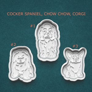 Dog Cookie Cutters ~ Dog Polymer Clay Cutters ~ Gifts for Dog Lovers ~ Cocker Spaniel Cutter ~ Chow Chow Cutter ~ Corgi Cookie Cutter Stamp