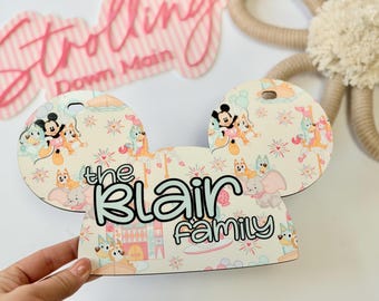 Disney Stroller Tag - Mouse Ears Stroller Spotter - Personalized Nursery Decor Baby Shower Gift - Disney Baby