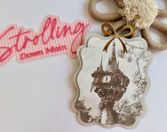 Rapunzel Tower Wooden Sign, Fairytale Nursery Decor, Vintage Style Art