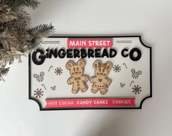 Main Street Bakery Lebkuchen Co: Mickey Minnie Weihnachten Dekor aus Holz