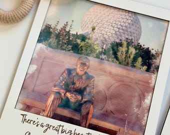 Disney Watercolor Wall Art - EPCOT Walt Framed Decor - There's a Great Big Beautiful Tomorrow