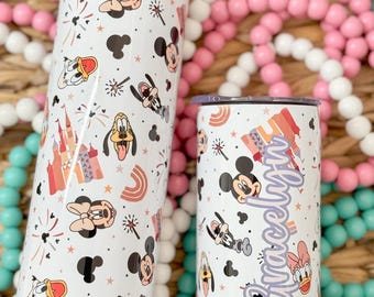 Vaso de acero inoxidable personalizado inspirado en Disney de Magic Kingdom Park Friends: taza de viaje mágica - Amigos del ratón - Regalo Disney