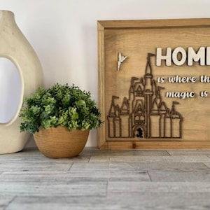Disney Castle Sign | Classic Disney Decor | Disney Home Decor | Disney Wall Sign | Disney Wood Sign | Home is Where the Magic Is