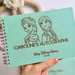 Personlig Disney-autografbok | Anna & Elsa-karaktärsautograf-souvenir | Personlig Disney-dagbok