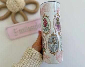 Vaso de acero inoxidable inspirado en las princesas Disney: taza mágica de viaje, princesa coqueta, vaso Disney para adultos, personalización gratuita