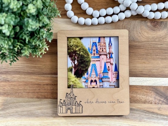 Disney Parks Castle 4x6 フォトフレーム Disney Picture Frame, Castle Frame Where Dreams Come True, Disney
