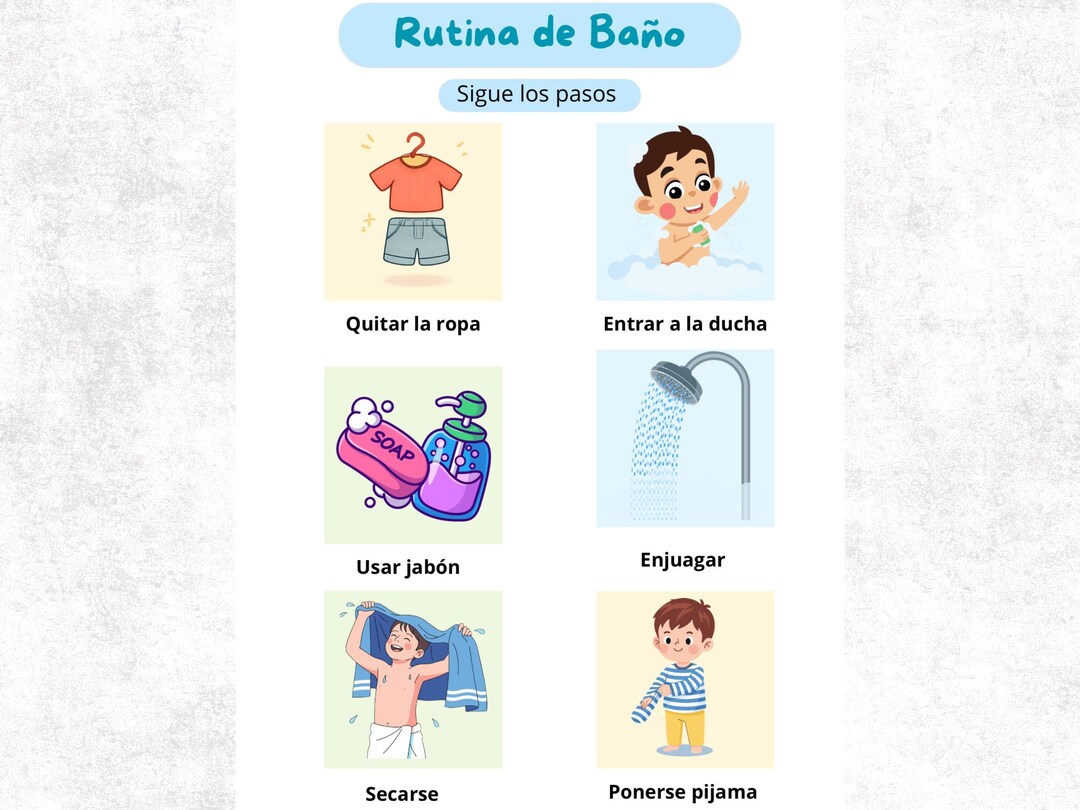 Printable Bath Routine for Kids | Children's Daily Habits | Reward ...
