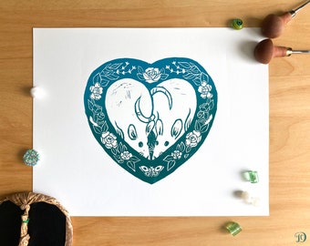 Floral Rat Heart Print: Series II