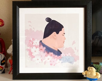 Ura #28 -- 宇良 -- 力士 -- Sumo wrestler with flowers