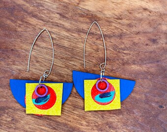 Mixed Media Abstract Earrings