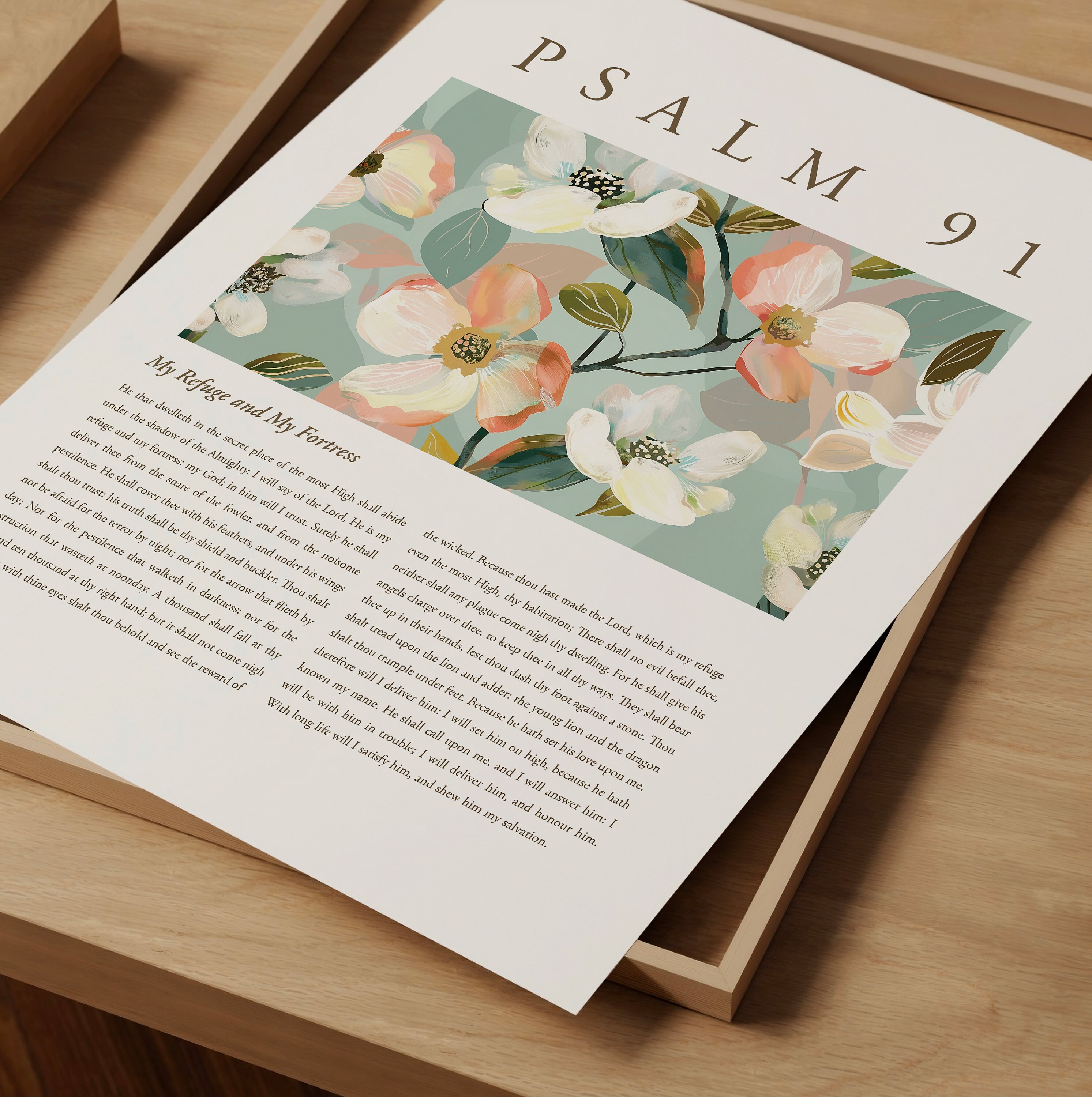 Psalm 91 King James Version Printable Gospel Flower Decor Bible Verse Psalm 91 king james version printable gospel flower decor bible verse