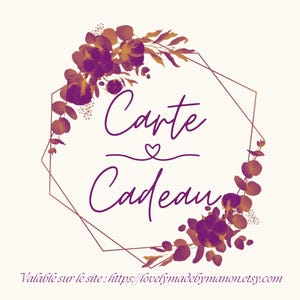 Carte Cadeau Lovely Made by Manon | Colliers, Bracelets, Boucles d'Oreilles et Accessoires | Faits Main| Bijoux Sur Mesure | Inclusion Photo