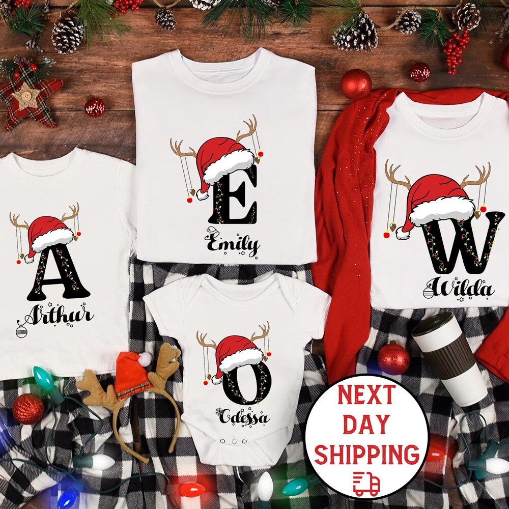 Family Christmas Name Shirt, 2024 Monogrammed Family Christmas Shirt,Personalized Christmas Family T-Shirt,Custom Christmas Shirt,Xmas Shirt X Rotic Style ! Rughing