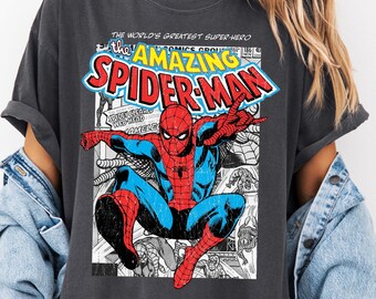 Vintage Amazing Spider-Man Shirt, Marvel Comic Graphic Tee, Retro Superhero T-Shirt, Comic Book Fan Gift, Classic Spider Hero Shirt