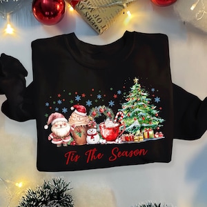 Retro Tis The Season Sweatshirt, Christmas Tis The Season Sweatshirt, Merry Christmas Shirt, Christmas Sweatshirt, Cute Winter Hoodie