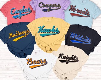 Comfort Colors® Custom School Mascot Shirt, Personalized Team Spirit Tee, Custom Game Day Shirt, School Logo Tee, Back to School Gift
