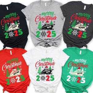 Personalized Christmas Cruise 2025 Shirt, Custom Christmas Cruise Shirt, Family Christmas Cruise Shirt, Christmas Family Vacation Funny Tee,