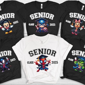 Superhero Cartoon Graduation Shirt, Cartoon Graduate 2025, Cartoon Character, Disney Graduation 2025 Shirt, Cute Chibi Style Graduation Tee