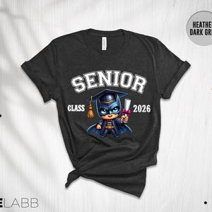 Superhero Cartoon Graduation Shirt, Cartoon Graduate 2026, Cartoon Character, Disney Graduation 2026 Shirt, Cute Chibi Style Graduation Tee image 2