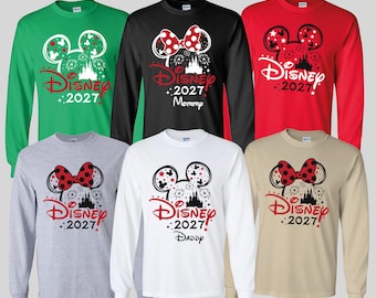 Disney Family Trip 2027 Long Sleeve Shirts, Custom Disney Family Vacation, Disney Family Matching Trip Sweatshirt, Disneyland Trip 2027 Tee
