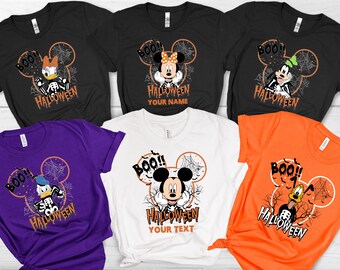 Vintage Disney Halloween All Characters Shirts, Mickey And Friends Halloween Shirt, Halloween Party Shirt, Disney Family Halloween Shirts