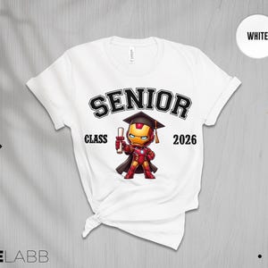 Superhero Cartoon Graduation Shirt, Cartoon Graduate 2026, Cartoon Character, Disney Graduation 2026 Shirt, Cute Chibi Style Graduation Tee image 5