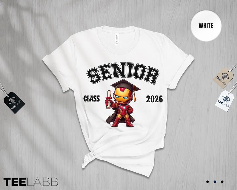 Superhero Cartoon Graduation Shirt, Cartoon Graduate 2026, Cartoon Character, Disney Graduation 2026 Shirt, Cute Chibi Style Graduation Tee image 5