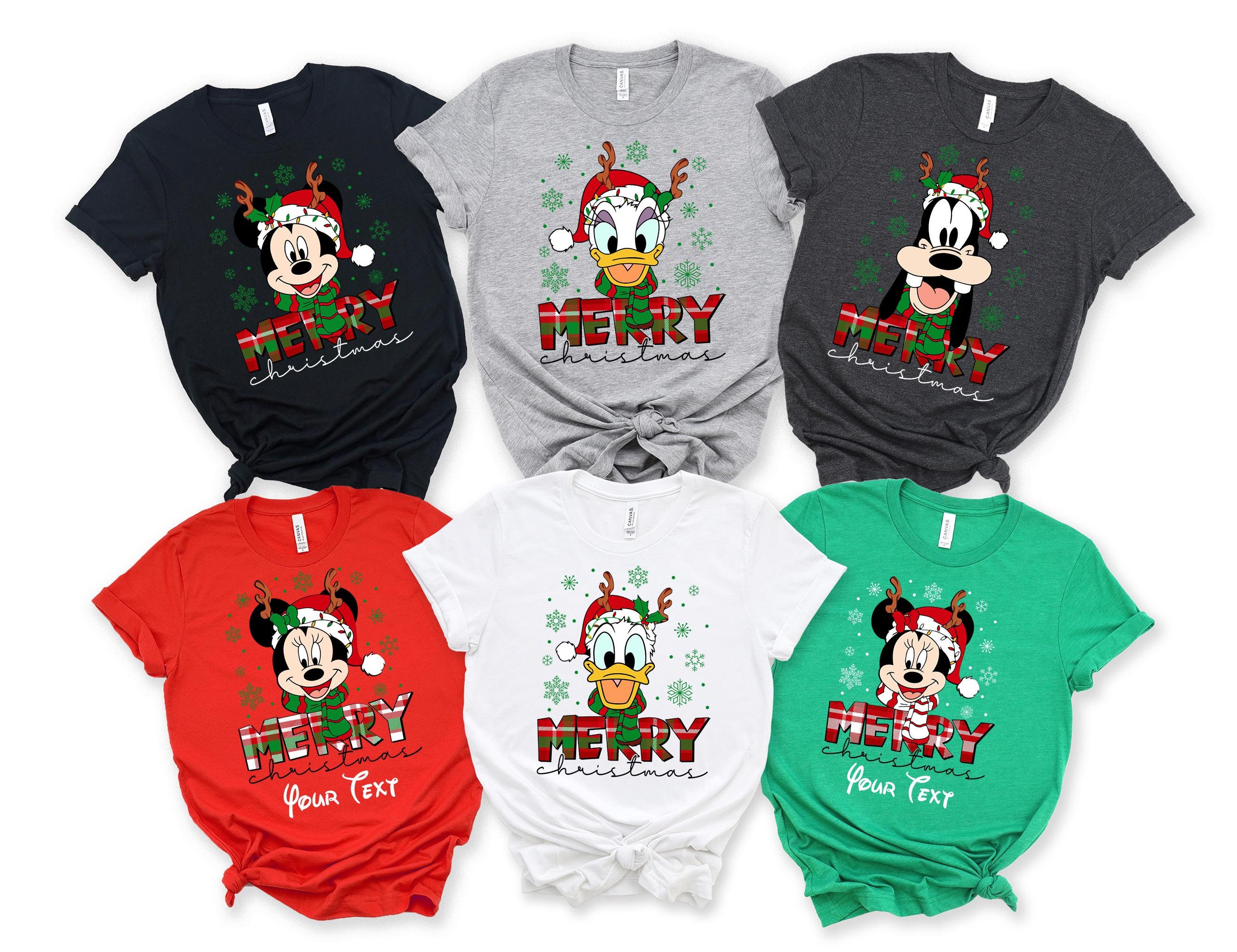 Custom Disney Family Christmas Shirt, Matching Christmas Tees, Personalized Disney Character Christmas Shirt, 2025 Mickey’s Very Merry Shirt