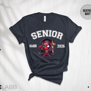 Superhero Cartoon Graduation Shirt, Cartoon Graduate 2026, Cartoon Character, Disney Graduation 2026 Shirt, Cute Chibi Style Graduation Tee image 4