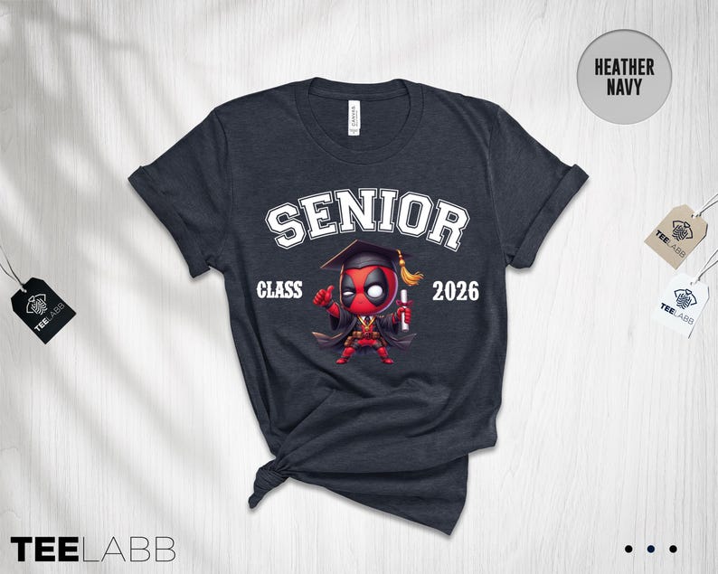 Superhero Cartoon Graduation Shirt, Cartoon Graduate 2026, Cartoon Character, Disney Graduation 2026 Shirt, Cute Chibi Style Graduation Tee image 4