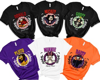 Disney Halloween Character Shirt, Mickey Minnie Halloween Tee, Disney Family Halloween Shirt, Disney World Matching Tee,Spooky Season Outfit