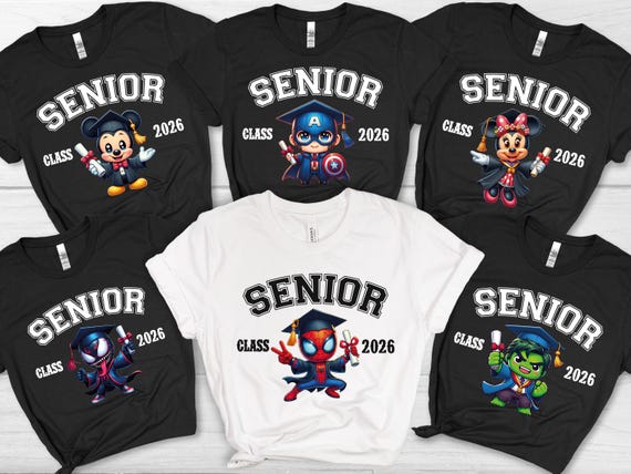 Superhero Cartoon Graduation Shirt, Cartoon Graduate 2026, Cartoon Character, Disney Graduation 2026 Shirt, Cute Chibi Style Graduation Tee