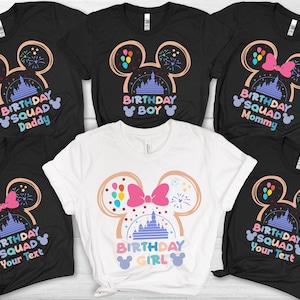 Disney Family Birthday Shirt, Custom Birthday Squad Shirt, Disney Birthday Girl Shirt, Disney Birthday Boy Shirt, Matching Family Birthday