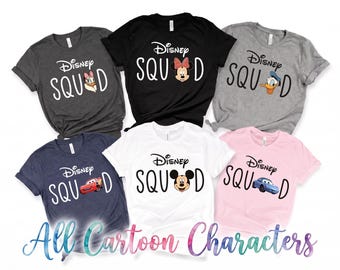 All Characters Disney Family Shirt, Disney World Vacation Shirt, Disneyland Trip Tee, Personalized Family Matching Shirts, Disney Group Gift