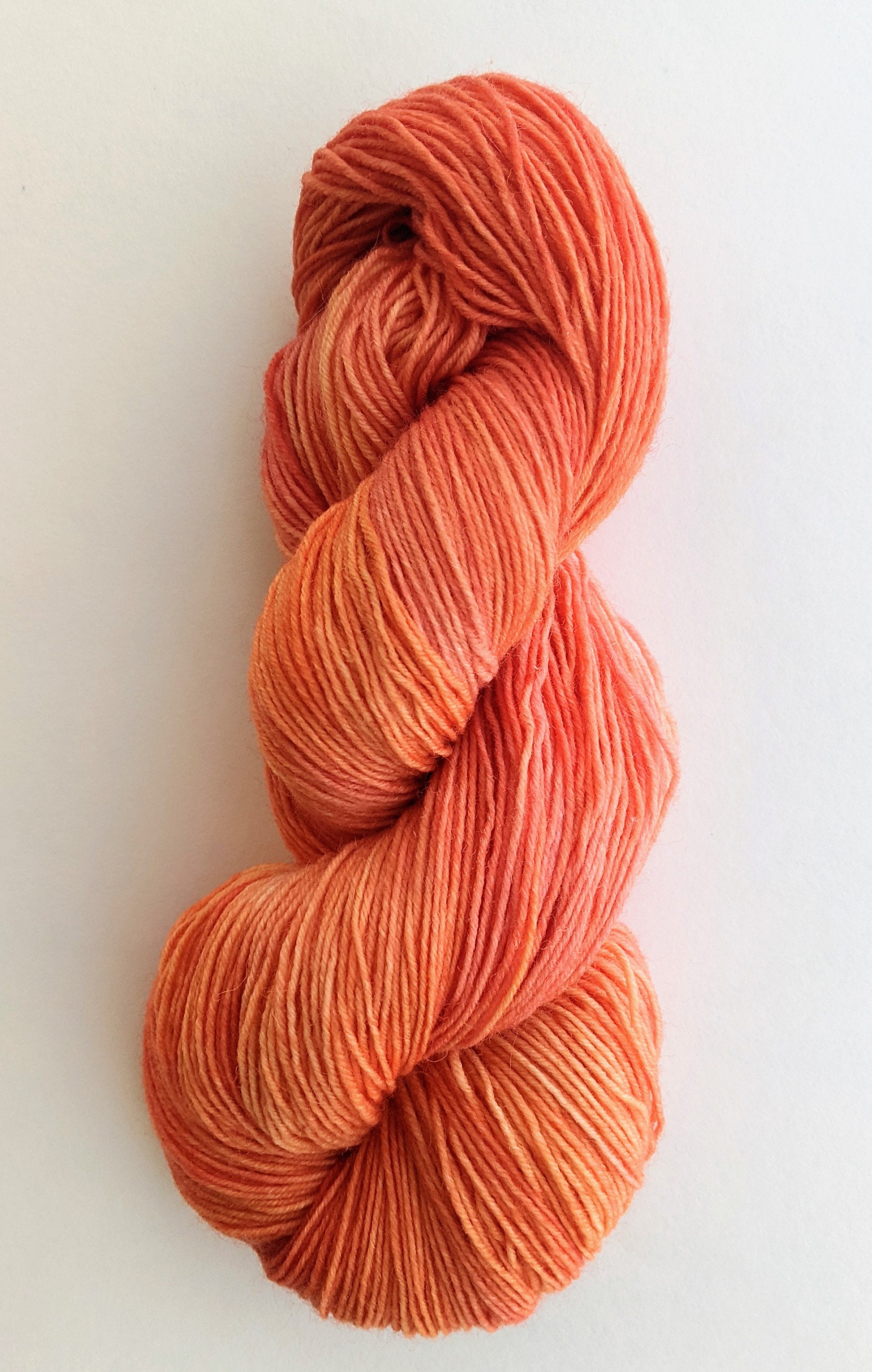 Hand dyed wool sock yarn/Orange Crush Etsy