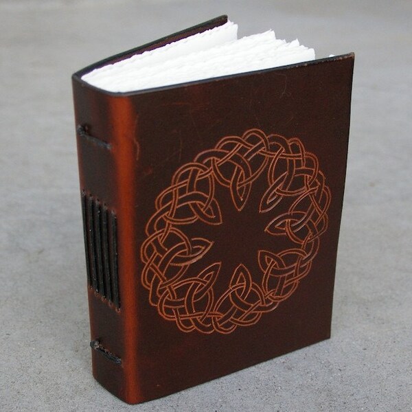 SALE Leather Journal\/Diary\/Sketch Book-Celtic Knot Work