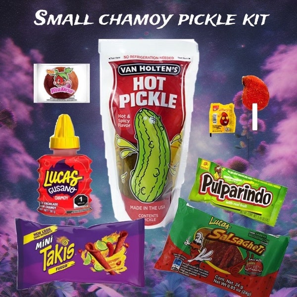 Kleines Chamoy Pickle-Set mit Fruchtrolle: 8 Stück