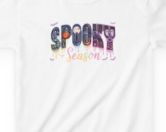 Halloween Ghost Kids T-Shirt: Spooky Spider Hero Boo Girls Shirt