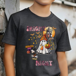 Camiseta juvenil unisex de Halloween Ghost Fright Night para otoño